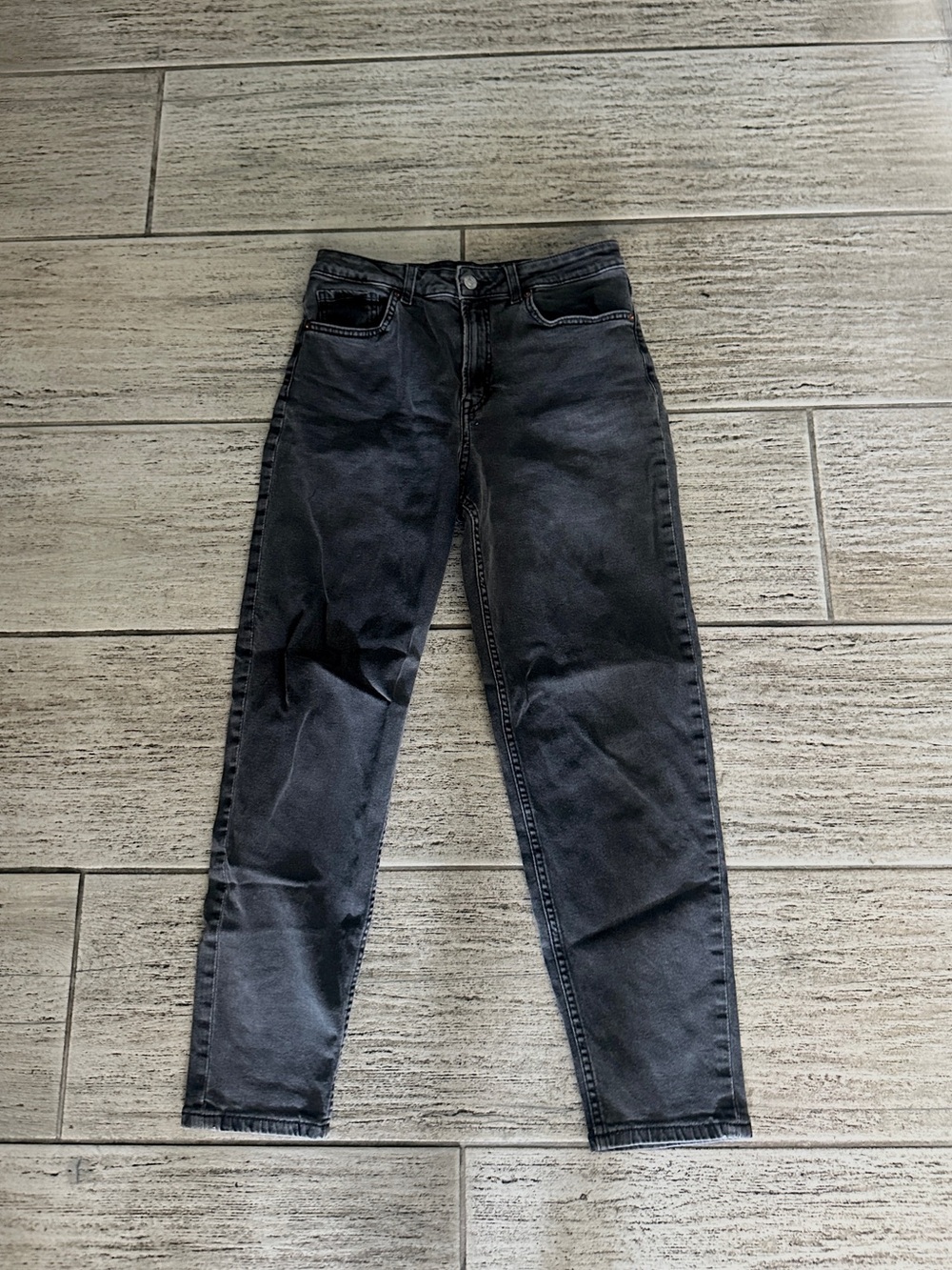 Divided High-Rise Straight Jeans - Washed Black